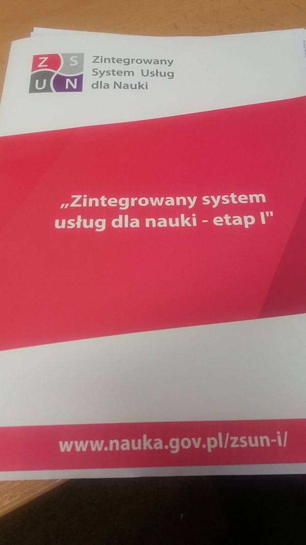 Szkolenie z obsługi Zintegrowanego systemu usług dla nauki (ZSUN) Szkolenie z obsługi Zintegrowanego systemu usług dla nauki (ZSUN)